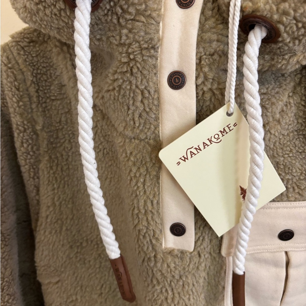 NWT Wanakome Women’s XXL Brown Sherpa Hoodie Sweatshirt Teddy - Picture 5 of 8